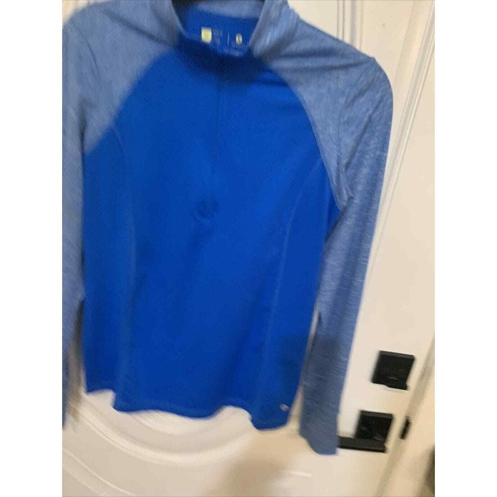 XERSION Women's Sz M Running Track Jacket BLUE Long Sleeve Semi Fit 1/4 Zip